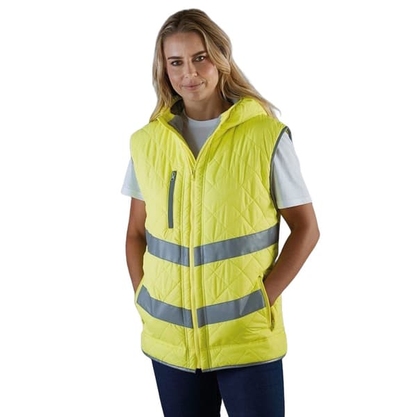 Yoko Womens/Ladies Kensington Hi-Vis Hooded Gilet