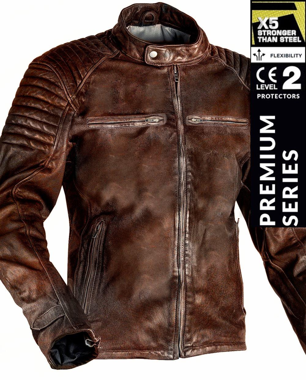 BANDIT 92X DISTRESSED BROWN GETNAPPA CE PREMIUM MC SKINNJACKA