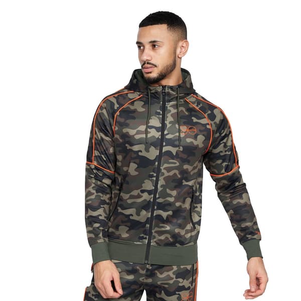 Crosshatch Brickcount Camo Tracksuit Top för män Green XL