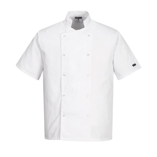 Portwest Mens Cumbria Short-Sleeved Chef Jacket White 4XL