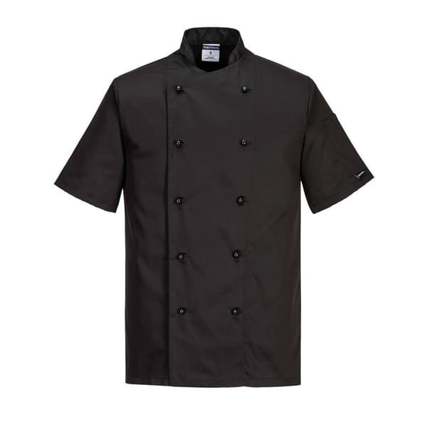 Portwest Kent kokkejakke til mænd Black S