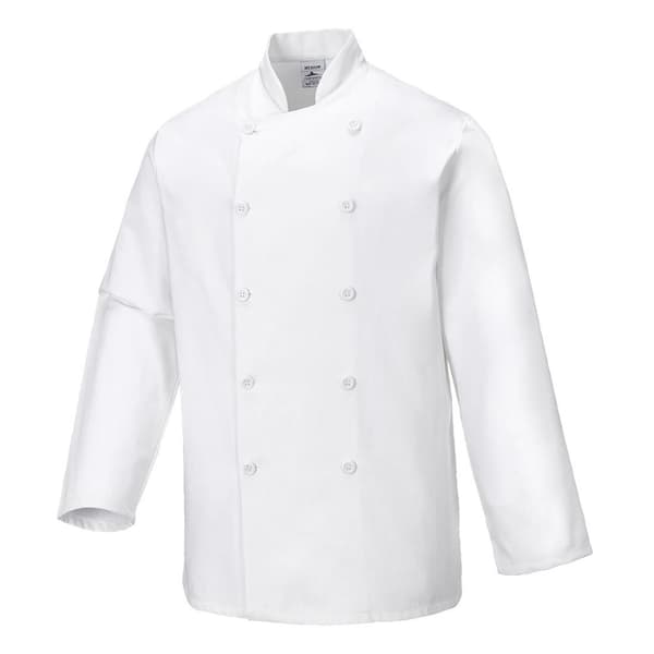 Portwest Unisex Adult Sussex Long-Sleeved Chef Jacket White XS