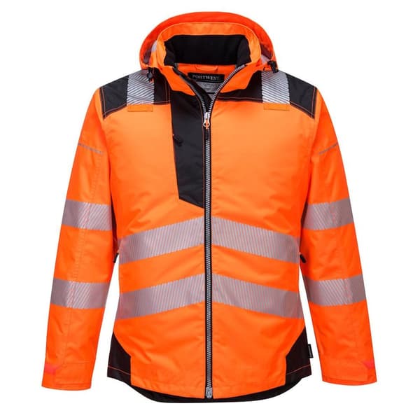 Portwest Mens PW3 Hi-Vis Winter Jacket Orange/Black S