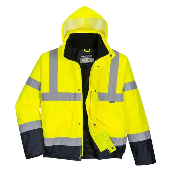 Portwest Mens Contrast Hi-Vis Winter Bomber Jacket för män