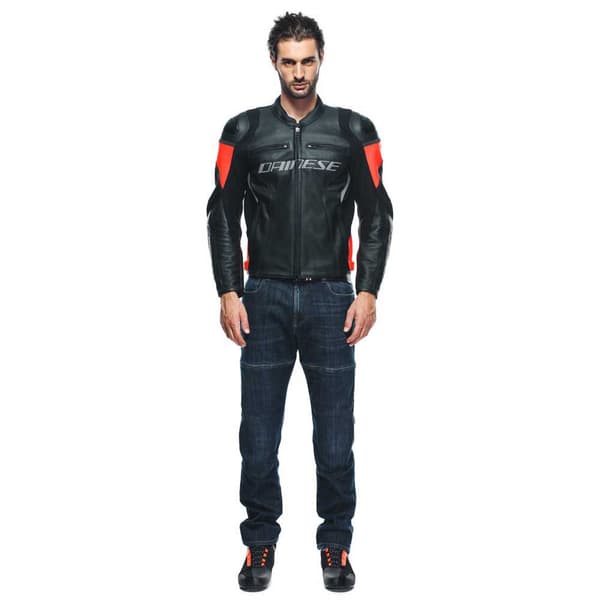 Dainese Läderjacka Racing 4 Röd,Svart 46 Man