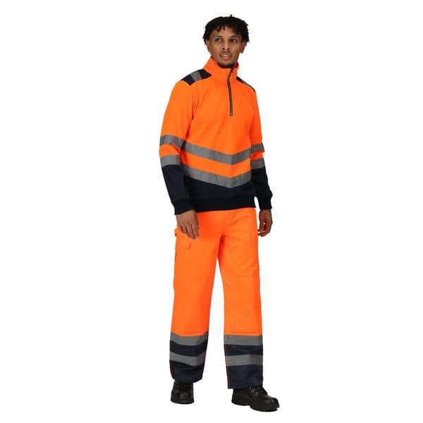 Regatta Mens Pro Quarter Zip Hi-Vis Vest