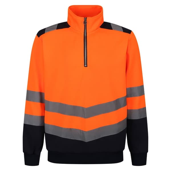 Regatta Mens Pro Quarter Zip Hi-Vis Vest Orange/Navy S