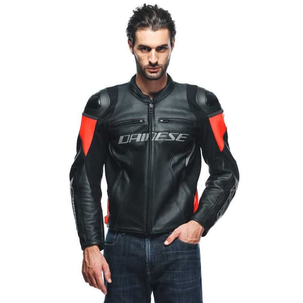 Dainese Nahka Takki Racing 4 Punainen,Musta 48 Mies