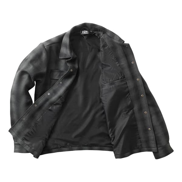 West Coast Choppers Jacka Wool Lined Plaid Svart M Man