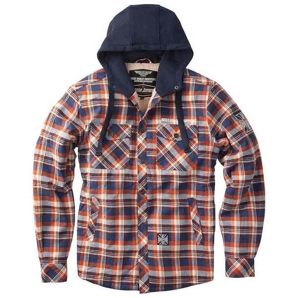 West Coast Choppers Jacka Sherpa Lined Flannel Blå S Man
