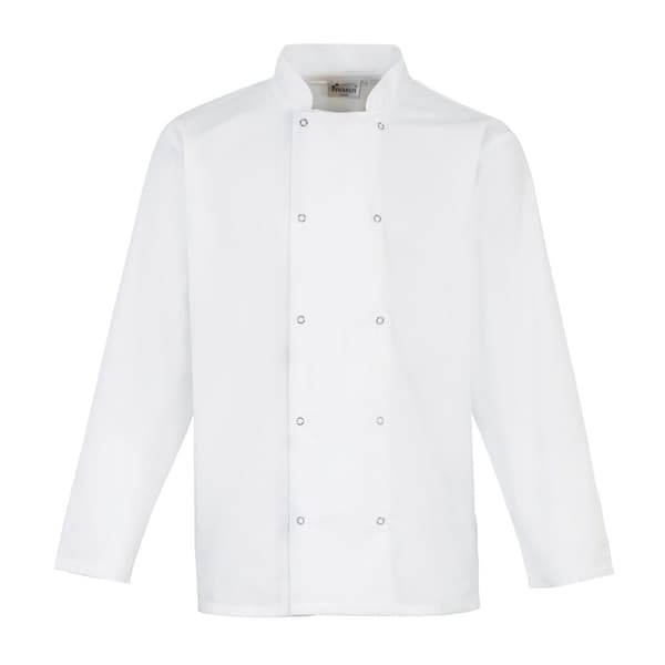 Premier Unisex Adult Stud Front Long-Sleeved Chef Jacket
