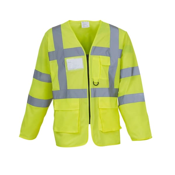 Yoko Unisex vuxen Executive långärmad jacka med hög visibilitet Yellow XXL