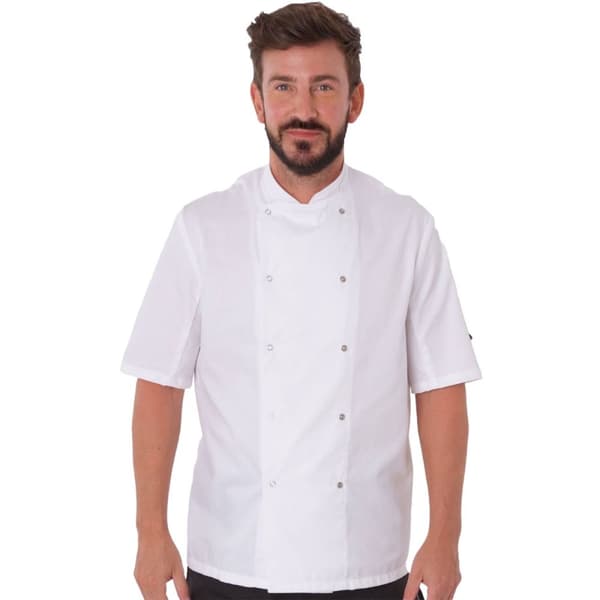 Dennys Mens Stud Front Short-Sleeved Chef Jacket