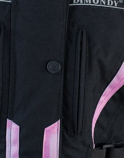 DAM BLACK/PINK ALLVÄDERS JACKA TEXTIL MC JACKA MCV DS5