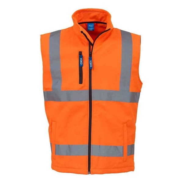 Yoko Unisex Softshell Hi-Vis väst för vuxna