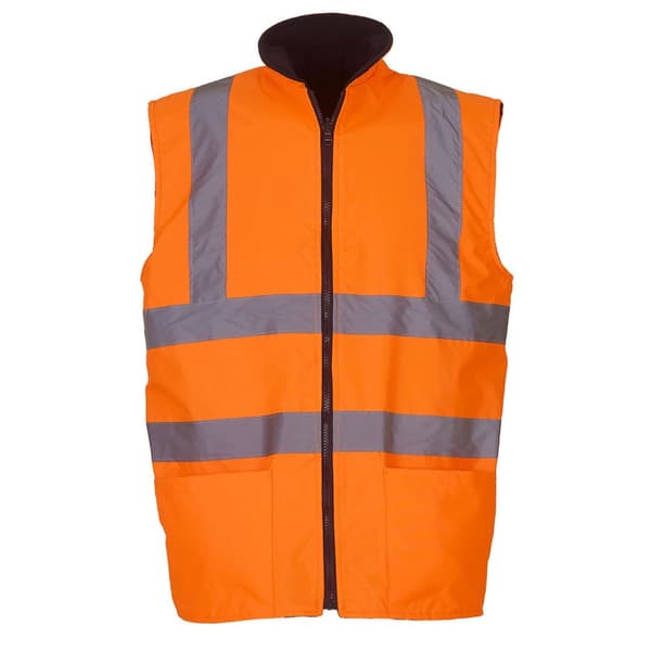 Yoko Unisex Adult Hi-Vis Fleece Reversible Gilet