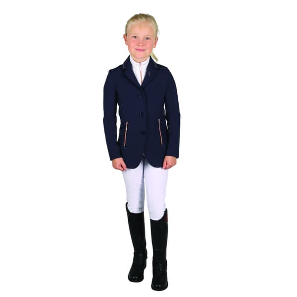HyFASHION Childrens/Kids Roka Royal Diamante Show Jumping Jacket Navy/Rose Gold 7-8 Years