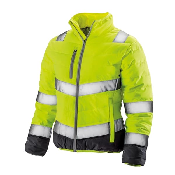 Result Safe-Guard Womens/Ladies Soft Padded Safety Jacket Fluorescent Yellow/Grey M