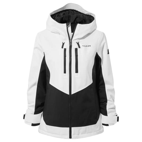 TOG24 Womens/Ladies Montana Ski Jacket Black/Optic White 12 UK