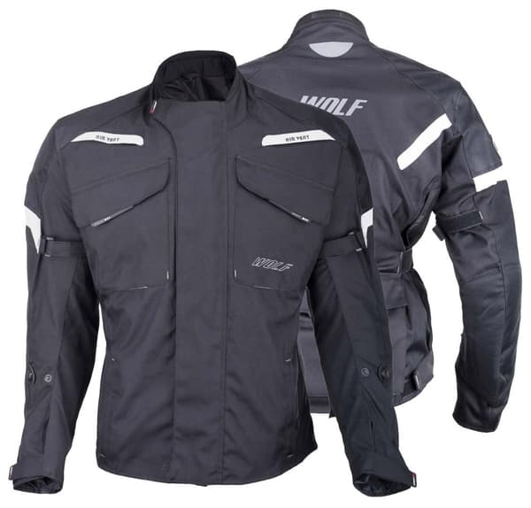 WOLF DURABLE TOURING MOTORCYKELJAKKE EXPLORER SORT 2XL - kopi 1