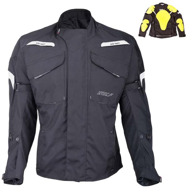 WOLF DURABLE TOURING MOTORCYKELJAKKE EXPLORER SORT M - kopi 3