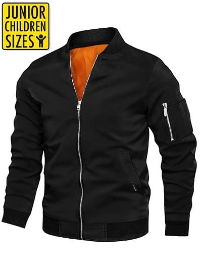 JUNIOR / BARN KEVLAR BOMBERJACKA CE AA 17092:2020 BLACK MC JACKA - MCV DS5