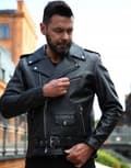 Miniatyrbillede 7 af 11: WOLF HERRE BIKERJAKKE XL