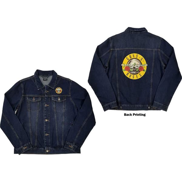 Guns N' Roses Unisex Denim Jacket: Classic Logo (Back Print) (Small)