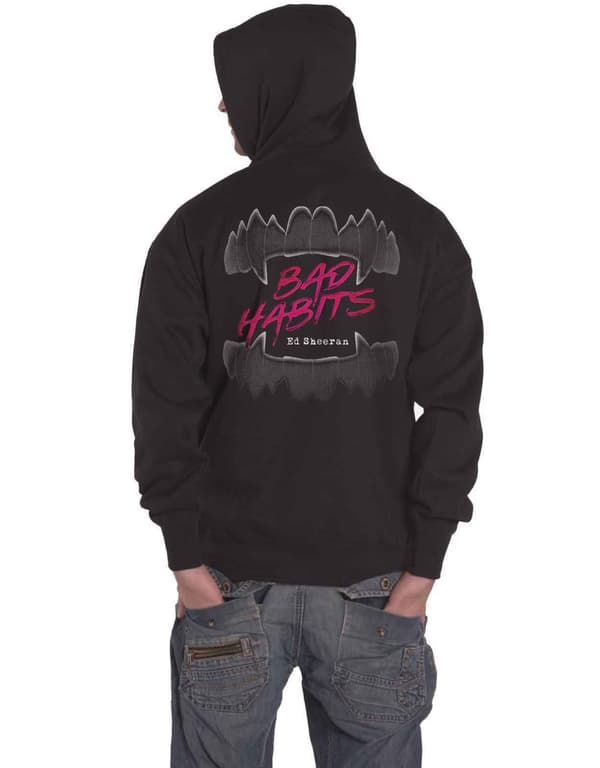 Ed Sheeran Hoodie Bad Habits Logo Official Mens Black Pullover