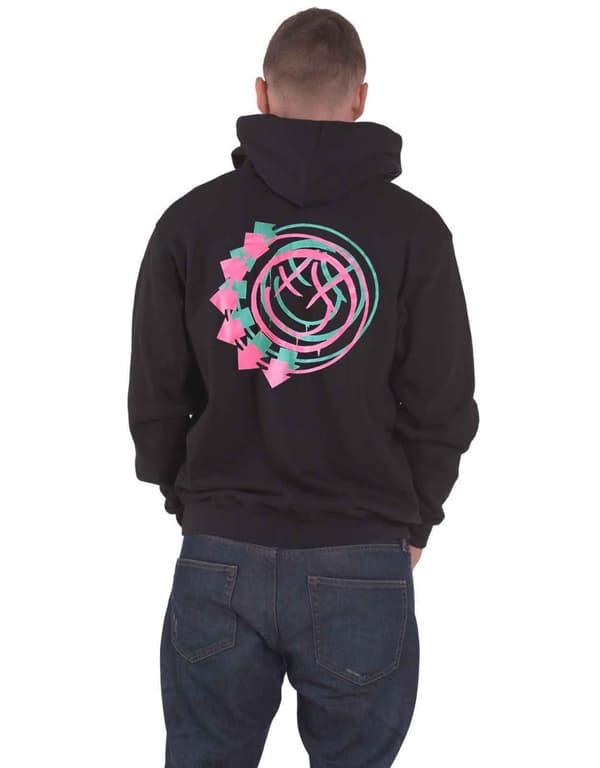 Blink-182 Hoodie Double Six Arrow Smile Band Logo Official Mens Black Zipped