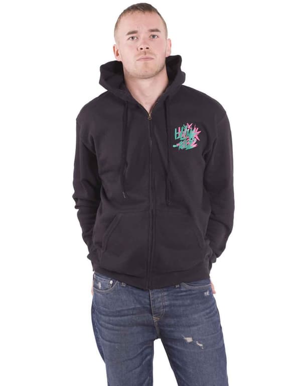 Blink-182 Hoodie Double Six Arrow Smile Band Logo Official Mens Black Zipped