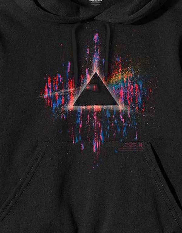 Pink Floyd Hoodie Dark Side of the Moon Pink Splatter Official Mens Pullover