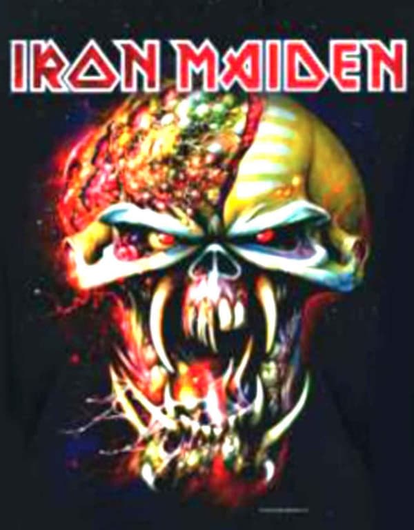 Iron Maiden Hoodie Final Frontier Big Head Logo Official Mens Black Pullover