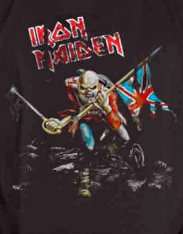 Iron Maiden Hoodie The Trooper Band Logo Official Mens Black Pullover