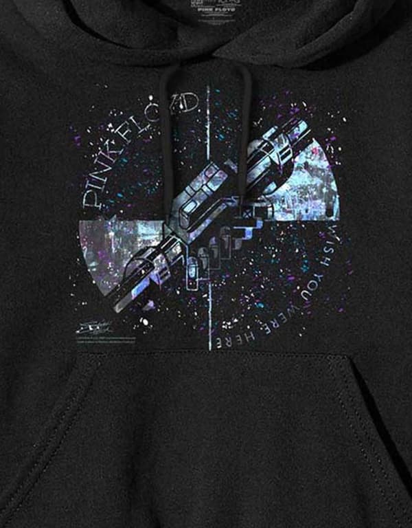 Pink Floyd Hoodie Machine Greeting Blue Logo Official Mens Black Pullover