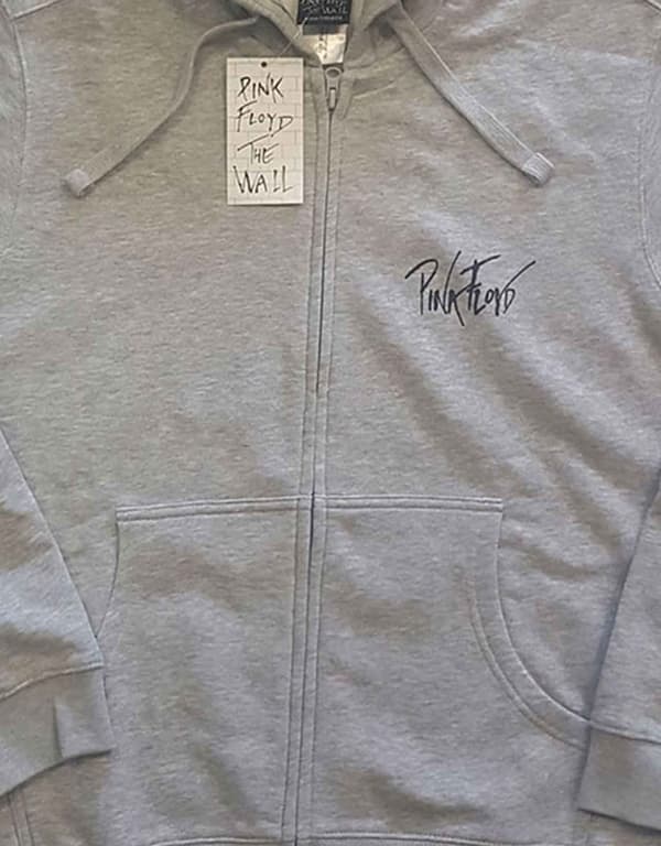 Pink Floyd Hoodie The Wall Faded Hammers Logo Official Mens Grey Pullover