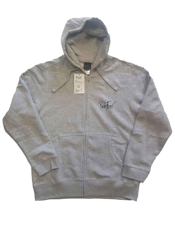 Pink Floyd Hoodie The Wall Faded Hammers Logo Official Mens Grey Pullover Grey S