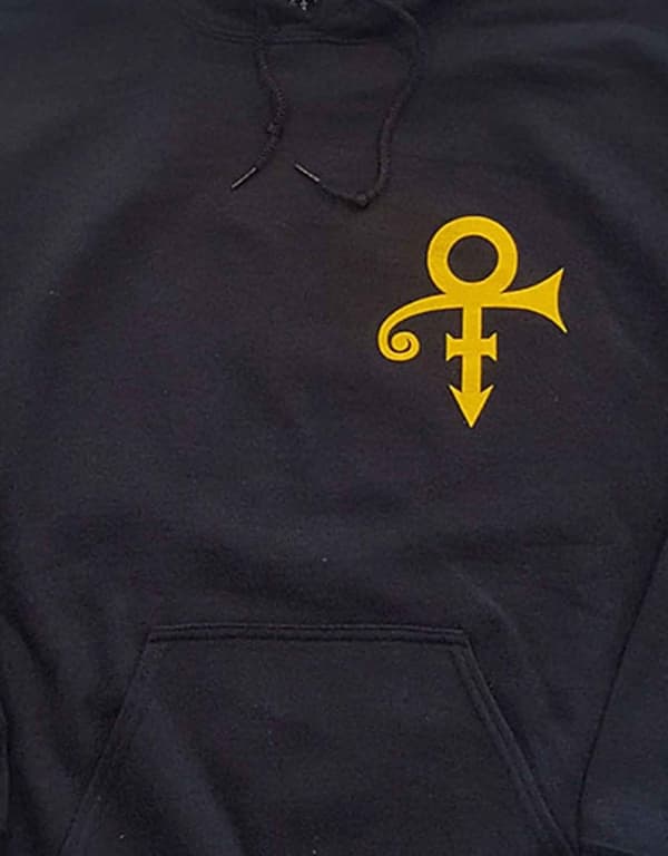 Prince Hoodie Love Symbol Logo Official Mens Black Pullover