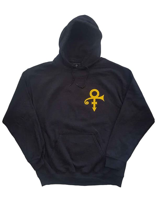 Prince Hoodie Love Symbol Logo Official Mens Black Pullover