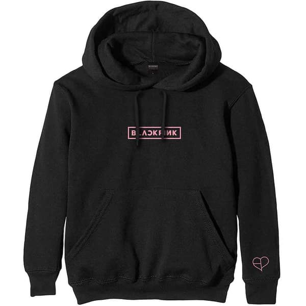 BlackPink Hoodie The Album Tracklist Band Logo Official Unisex Black Pullover Black XL