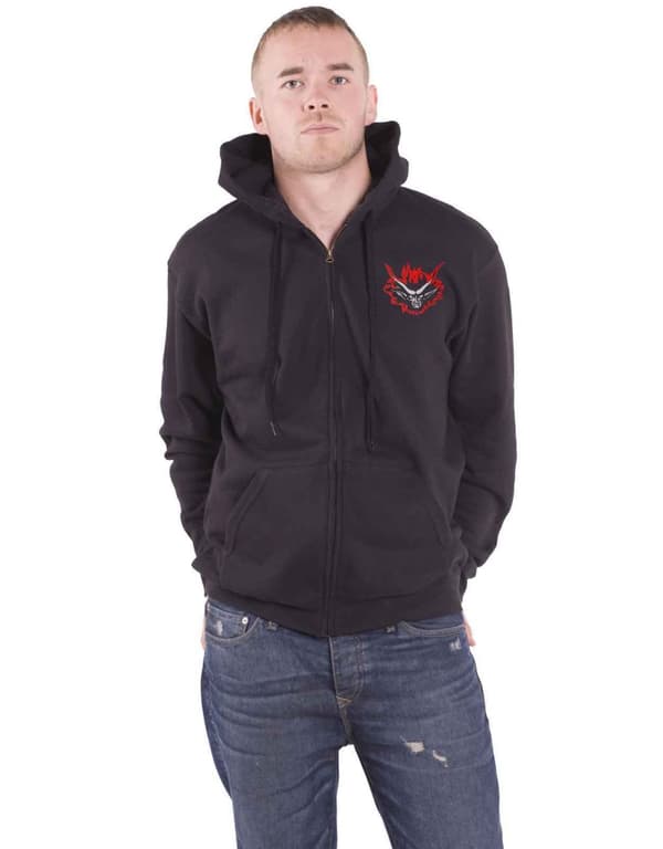 Vader Hoodie De Profundis Band Logo Official Mens Black Zipped Black XXXL
