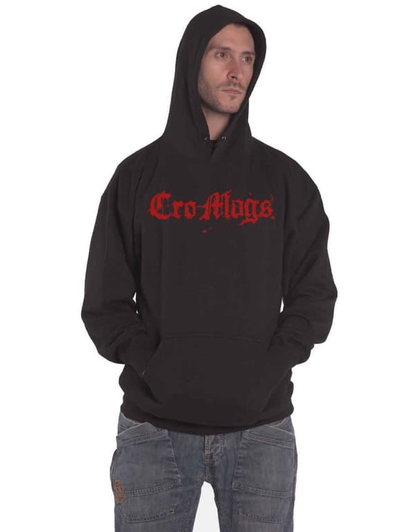 Cro-Mags Hoodie Best Wishes Band Logo Official Mens Black Pullover Black M
