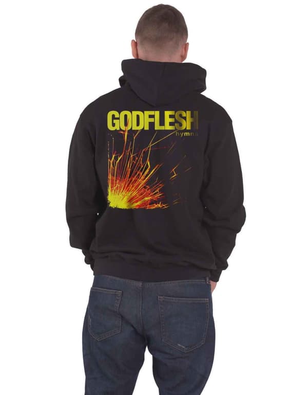 Godflesh Hoodie Hymns Band Logo Official Mens Black Zipped