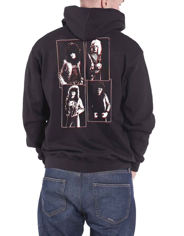 Motley Crue Hoodie 40 Years Band Logo Official Mens Black Zipped