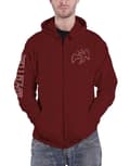 Miniatyrbild 1 av 4: Led Zeppelin Hoodie Symbols Band Logo Official Mens Maroon Red Zipped