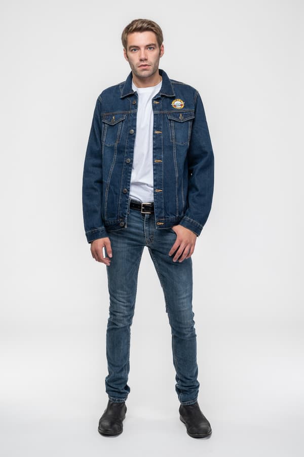Guns N' Roses Denim Jacket Classic Band Logo Official Unisex Blue