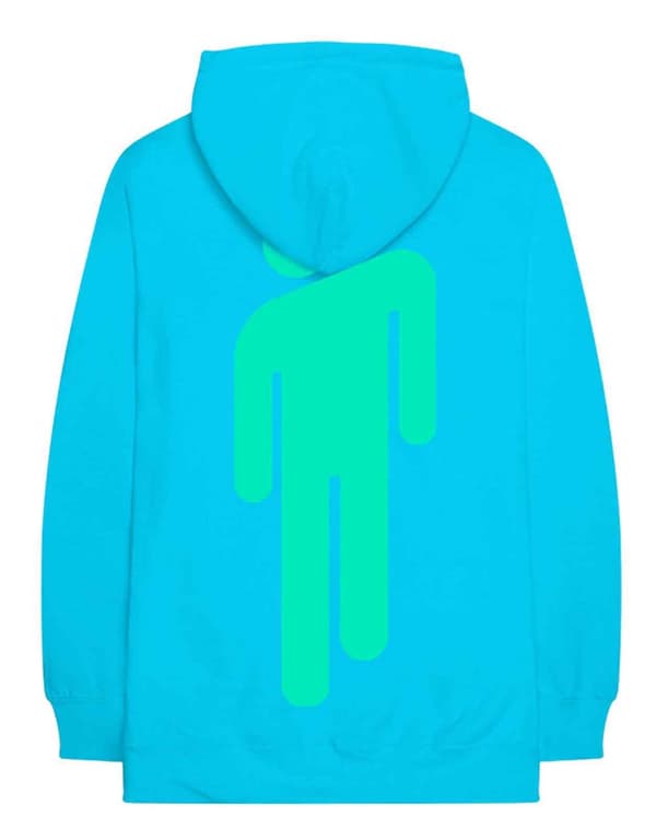 Billie Eilish Hoodie Logo and Blohsh Official Neon Blue Pullover