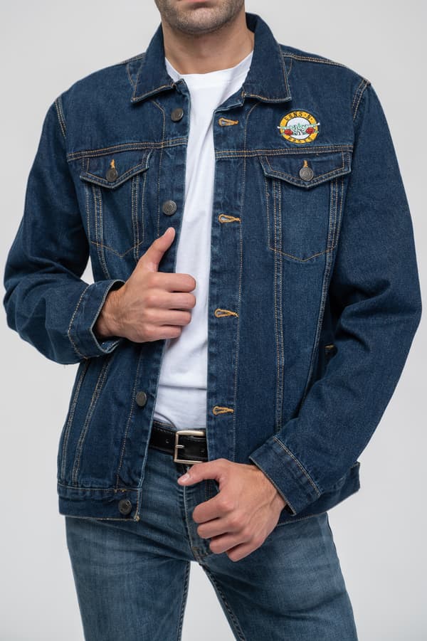 Guns N' Roses Denim Jacket Classic Band Logo Official Unisex Blue