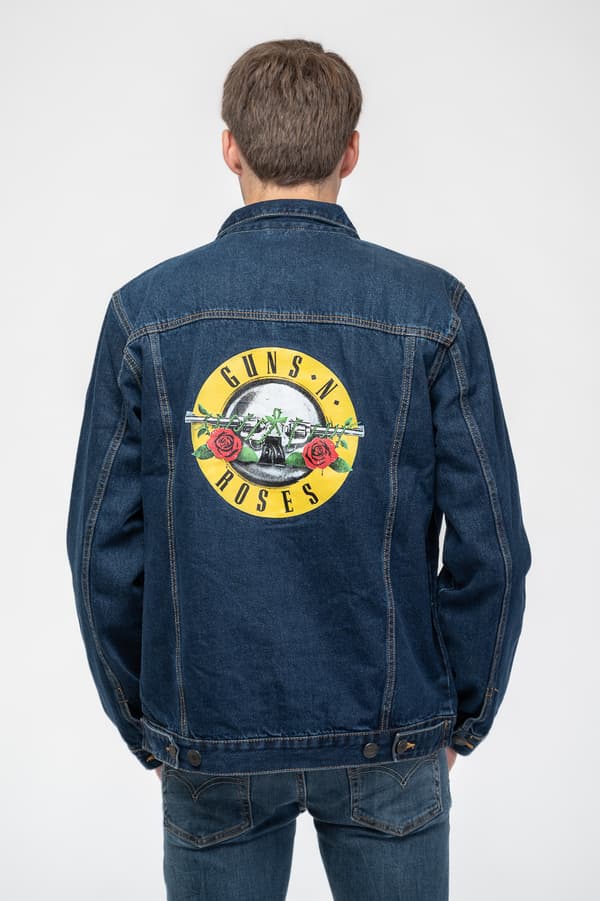 Guns N' Roses Denim Jacket Classic Band Logo Official Unisex Blue