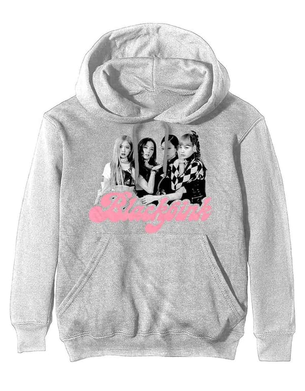 BlackPink Hoodie Photo Tee Band Logo Official Unisex Off White Pullover